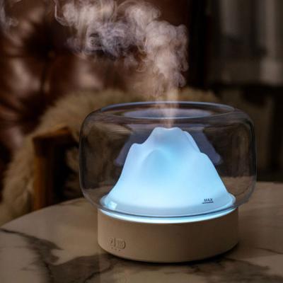 China Rechargeable Essential Oil Mist Household Mountain View LED Fragrance 400mL Humidifier Electric Aroma Diffuser for sale