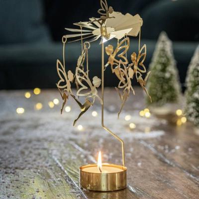 China ENO Luxury Factory Customize Candlestick Decoration Rotating Rotating Candle Holder Metal Craft Rotating Candlestick for sale