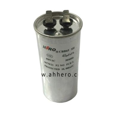 China Fantastic High Variable Aluminum Grade CBB65 45uF AC Motor Product Oil Filled Running Capacitor Fantastic High Variable To 450VAC AC Motor Capacitor for sale