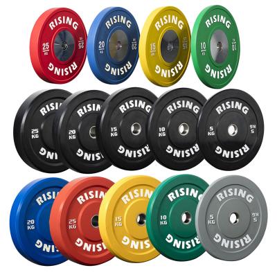 China Barbell Rubber Competition Weightlifting 20kg Weightlifting Plate Gym Weight Bumper Plates for sale