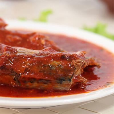 China Delicious tinned mackerel in tomato sauce 425g for sale