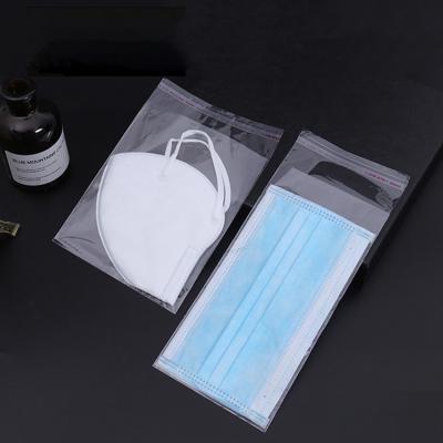 China Recyclable Custom Opp Bags Universal Self Adhesive Seal Disposable Transparent Plastic Opp Face Masking Packaging Bag for sale