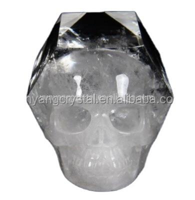 China India Natural Crystal Stone Skull Carvings for sale