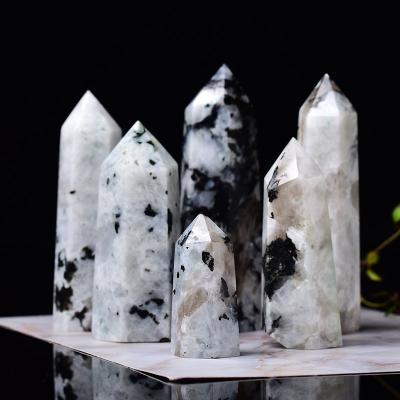 China Wholesale Loose Natural Quartz Crystal Wand Point from Crystal Healings White Moonstone Point Africa Gemstone Miscellaneous for sale