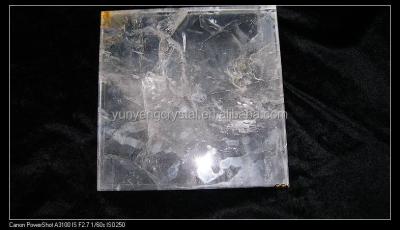 China India natural clear quartz crystal slab 20cm*20cm with factory prices for sale