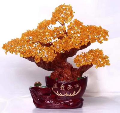 China China treasure natural crystal lucky tree feng shui crystal citrine stone lucky tree for sale