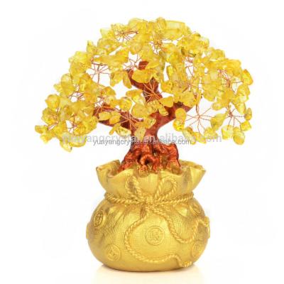 China China Souvenirs Gemstone Citrins Crystal Crafts Crystal Tree for sale