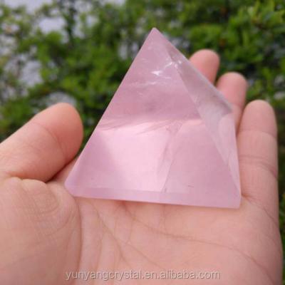 China China wholesale natural polished rose quartz crystal delicate pyramid for healing gift for sale