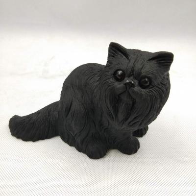 China Europe natural black obsidian cut cat figurine for sale for sale