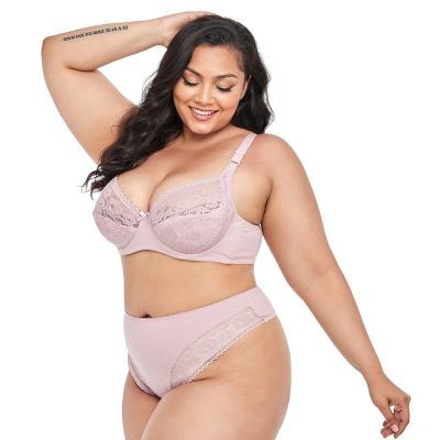 China Dropshipping Underwire Viable Ultra Thin Brief Bra Sets Cotton Plus Size Bra Set For Fat Women for sale