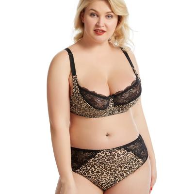 China Viable Women Support Comfortable Closure Bra And Panty Sets Plus Size Bra Set G Cup With Printed Design for sale