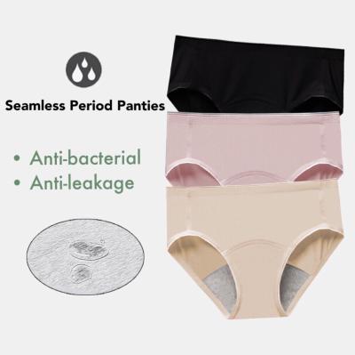 China Breathable Antibacterial Mid Waist And Seamless Panties Women's Traceless Period Panties 3 Layers Leak Proof Menstrual Panties for sale