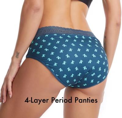 China Antibacterial In Stock Menstrual Period Panties Cotton 4 Layer 0 Wholesale High Quality Custom Leak for sale