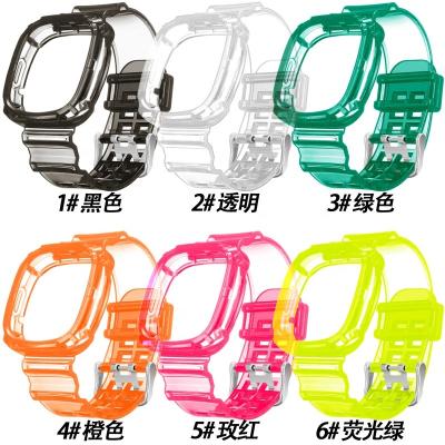 China Transparent Clear Watch Band Strap For Fitbit Versa 3/Fitbit Sense Watch Band Strap With Bumper Cover Wristbands Custom Silicone for sale