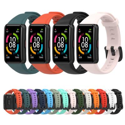 China This is New Model Strap OEM Replacement Silicone Waterproof Watch Band For Huawei Honor Band 6 Strap for sale