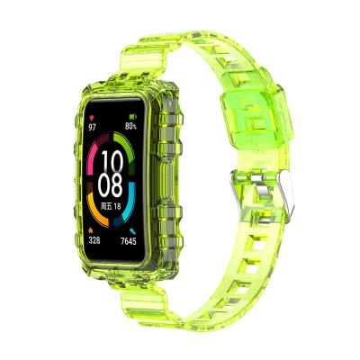 China This is Waterproof Strap for Huawei Band 6 Transparent Silicone Glacier Strap Wristband Smart Watch Bands for Huawei Honor Band 6 Straps for sale