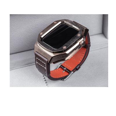 China Luxury Wearable Stainless Steel Band Strap And 44mm 45mm Protective Watch Case For Apple Iwatch Smart Series 6/7 for sale