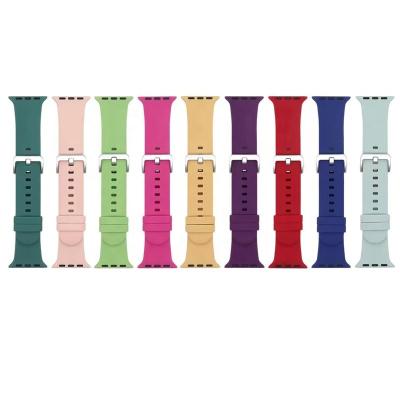 China Replacement High End Watch Band For Apple Watch 7/6/5/4 38mm 42mm 41mm Silicone Strap For iwatch 7 Series Bands 40mm 44m 45mm Watch Bands for sale