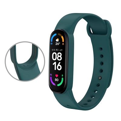 China Factory Dedicated Sport Silicone Rubber MI Band 6 Strap Smart Watch Band Strap for xiaomi Dedicated MI Smart Band 6 for sale