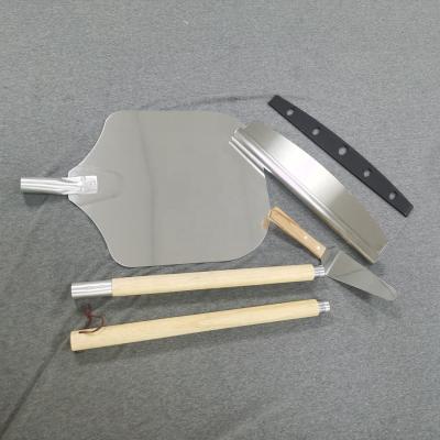 China Sustainable Aluminum Pizza Peel Pizza Peel Set With Detachable Handle With Pizza Cutter And Cake Server Set for sale