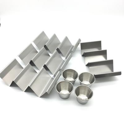 China Sustainable Taco Holder - Stainless Steel Taco Holder Rack & Ramekin for sale