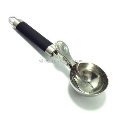 China Sustainable Stainless Steel Ice Cream Scoop With Trigger For Cookies Fruit Baking Digging for sale