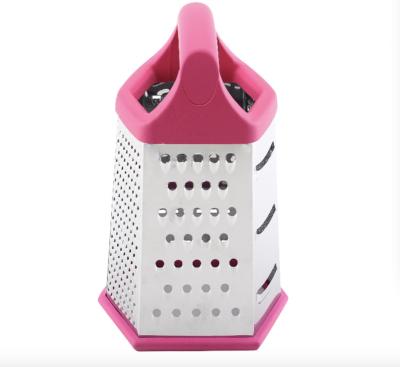 China Viable Box 6-Sides Cheese Grater Stainless Steel Vegetable Graters Kitchen Grater for sale