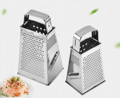 China Multi Function Sustainable Cheese Stainless Steel 4 Sides Box Grater Vegetable Grater for sale