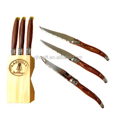 China Hot sale laguiole dinner/table laguiole steak knives knives with wooden handle for sale