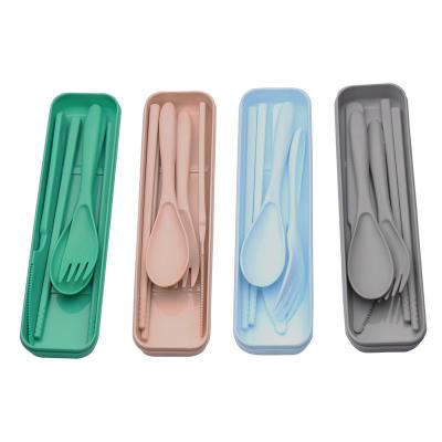 China Sustainable Manufacturers Supply Food Grade PP Plastic Knife, Fork And Spoon Chopsticks Set Portable Tableware Set for sale