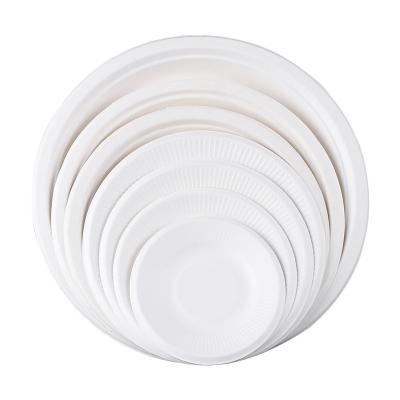 China Wholesale Disposable Disposable Paper Pulp Dish 5-12 Round Inch BBQ/Cake/Painting Dish Surface Logo Available for sale