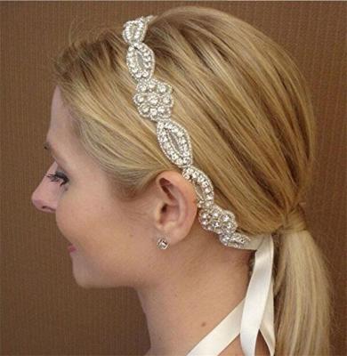 China Phone Line Shape New Bridal Wedding Hair Band Rhinestone Headband Rhinestone Hair Band Women Hair Accessory Crystal Silver Diamond Handmade Slik for sale