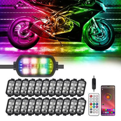 China Brake Light 22Pods Motorcycle Strobe Light Fog Light Bar LED Indicator Head Light 12v Strips Dreamcolor Magic for sale