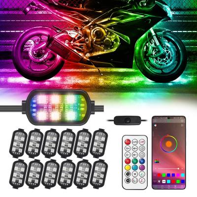 China Brake Light 12Pods Motorcycle Lighting System Yamaha LED Work Light LED Lights for Honda Harley Golf Cart Kawasaki for sale