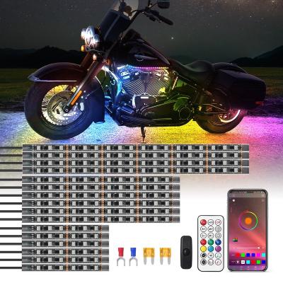 China Brake Light 16PCS Motorcycle LED Light Kit for Harley Davidson Accessories RGBIC Chase Effect APP Control Strips Light Waterproof for sale