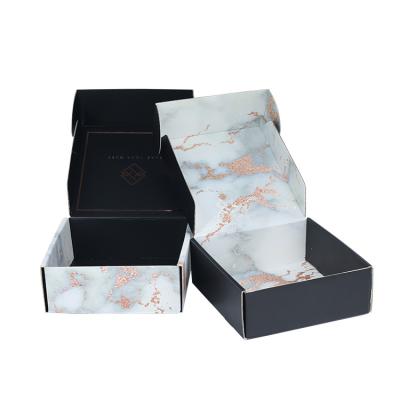 China Recyclable Custom Printing Cosmetic Packaging White Black Corrugated Box Advertisement Boxes for sale