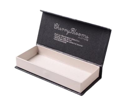 China Recyclable Custom Logo Printed Black Luxury Foldable Cardboard Packing Box With Magnetic Lid for sale