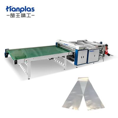 China HP-DB Hotels LDPE PE Plastic Film Tensionless Bottom Sealing Bag Making Machine By Driving Knife System for sale