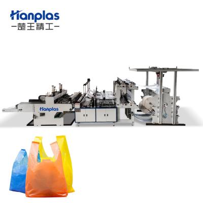 China HP-VC 4 Hotels Lanes High Speed ​​Degradable 100pcs/min T-shirt Bio Plastic Bag Making Machine for sale