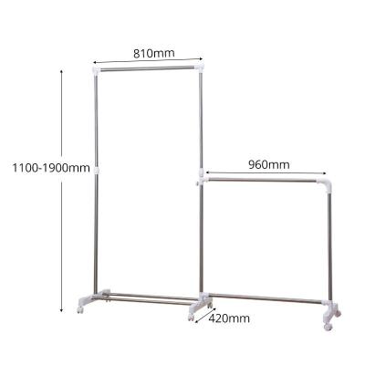 China LEEKING Wholesale Adjustable Foldable Metal Floor Wardrobes (Others) For Household Use Space Saving Stainless Steel Hangers for sale