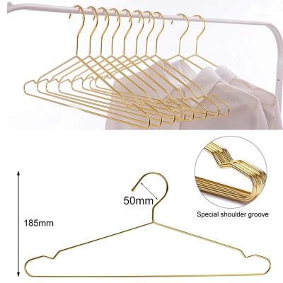 China LEEKING Clothing Store Multifunctional Stainless Steel Laundry Hanger Custom Lightweight Wire Rose Gold Hanger for sale