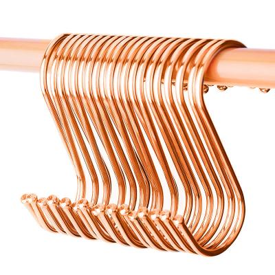 China LEEKING Rose Gold Multifunctional Metal S Shaped Clothes Hanger Universal S Hook Bathroom Stainless Steel for sale