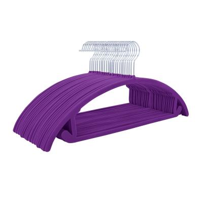 China LEEKING anti-skid factory direct sales non-slip and no trace velvet hangers for sale