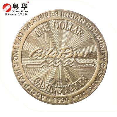 China Metal Brass Gambling Fun Token Coin With Custom Logo for sale