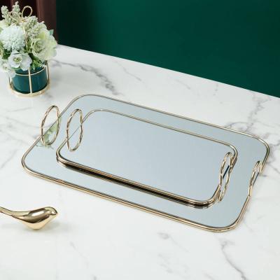 China Viable Nordic Creative High-end Craft Decor Table Grape Glass Mirror Trays Home Decorative Set for sale