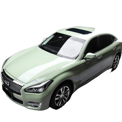 China Business/Luxury 1.52*18m glitter Gloss Crystal  PVC Khaki green car flim for sale