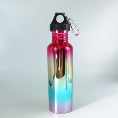 China Viable Color Change Plating Stainless Steel Metallic Single Wall Water Bottle for sale