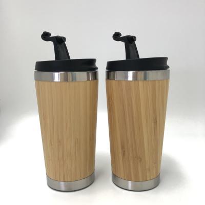 China Sustainable Private Logo Branded Eco Friendly Bamboo Travel Mug Stainless Steel Tumbler Mug With Logo for sale