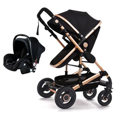 China Wholesale Multifunctional Purpose EN1888 Baby Stroller 2 in 1 Good Quality New Design Black Luxury Baby Carriage For Sale for sale