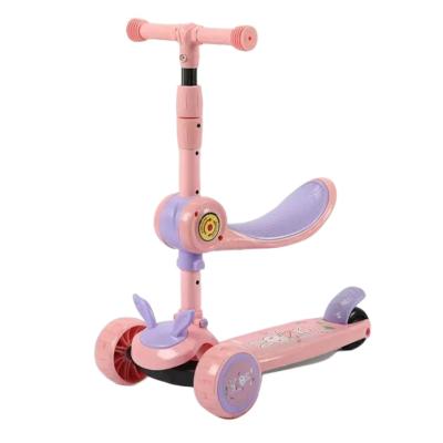 China Chinese Widened PU Snap Wheel Manufacturer Baby Kid Scooters 3 Wheels With Seat Pro Scooter For 2-8years Kids for sale